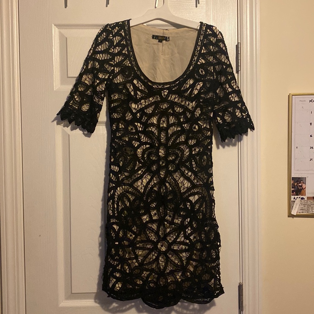 ASOS nude and black dress